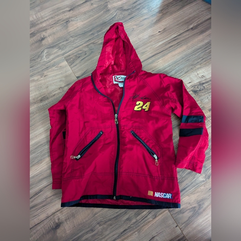 Youth Small Nascar Zip up Nylon Jacket. Chase Authentic Jeff Gordon Racing.